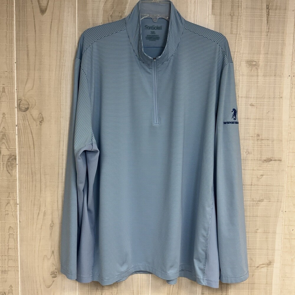 San Soleil 1/4 Zip Shirt Long Sleeve UV Protection Performance Blue Men's XL‎